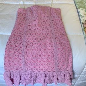 EUC Lily Pulitzer lavender lace strapless dress